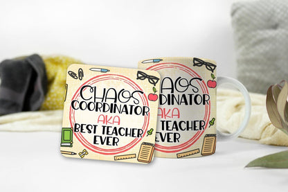Chaos Coordinator Teacher Mug and Coaster Gift Set