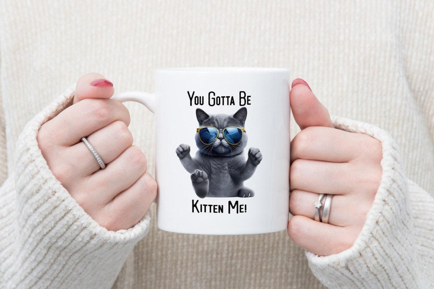 Funny Cat Mug and Coaster Set: You Gotta Be Kitten Me