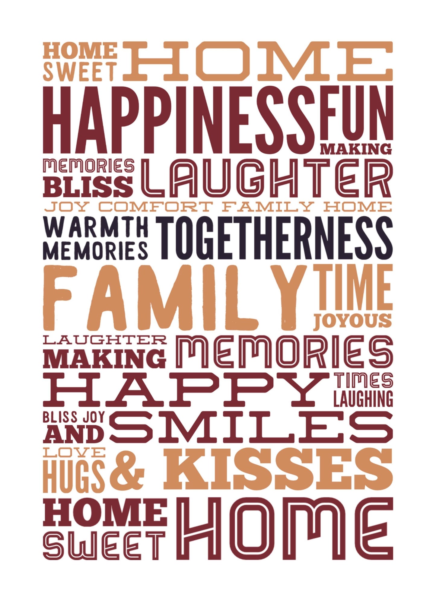 Home Sweet Home Happiness Inspirational Positive Thoughts Quote Poster Wall