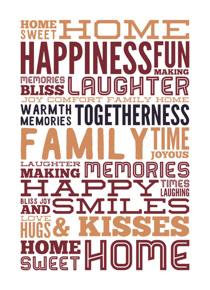 Home Sweet Home Happiness Inspirational Positive Thoughts Quote Poster Wall