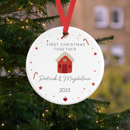 Custom Couples First Christmas Together Ceramic Bauble Hanging Ornament 1st Christmas Personalised Gift Wedding Present