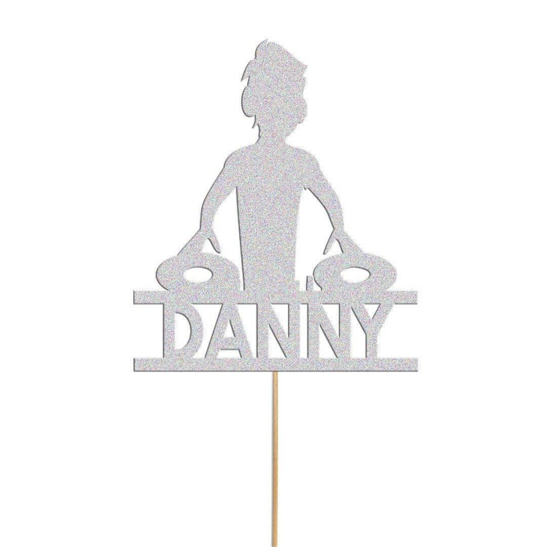 Personalised Dj Cake Topper Music Decks Birthday Cake Decoration Any Name & Age