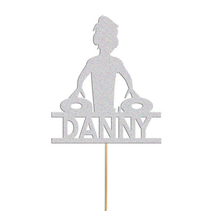 Personalised Dj Cake Topper Music Decks Birthday Cake Decoration Any Name & Age
