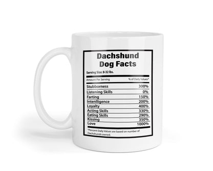 Dachshund Dog Facts Mug Coffee Tea Cup Longhair Sausage Puppy Pet Lovers Gift