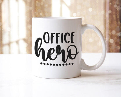 Office Hero Coffee Novelty Mug & Coaster Coworker Funny Office Tea Cup Gift