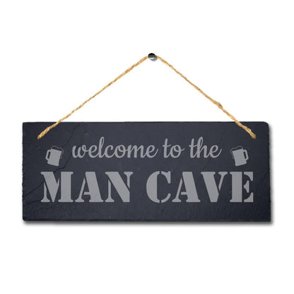Welcome To The Man Cave Laser Engraved Hanging Slate Pub Bar Club Plaque Sign