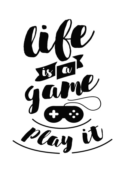 Life Is A Game Play It Inspirational Positive Thoughts Quote Poster Print Wall