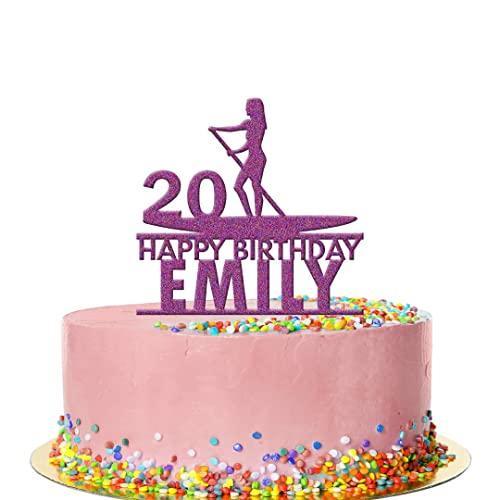 Personalised Acrylic Girls Paddle Boarding Birthday Cake Topper Decoration Gift
