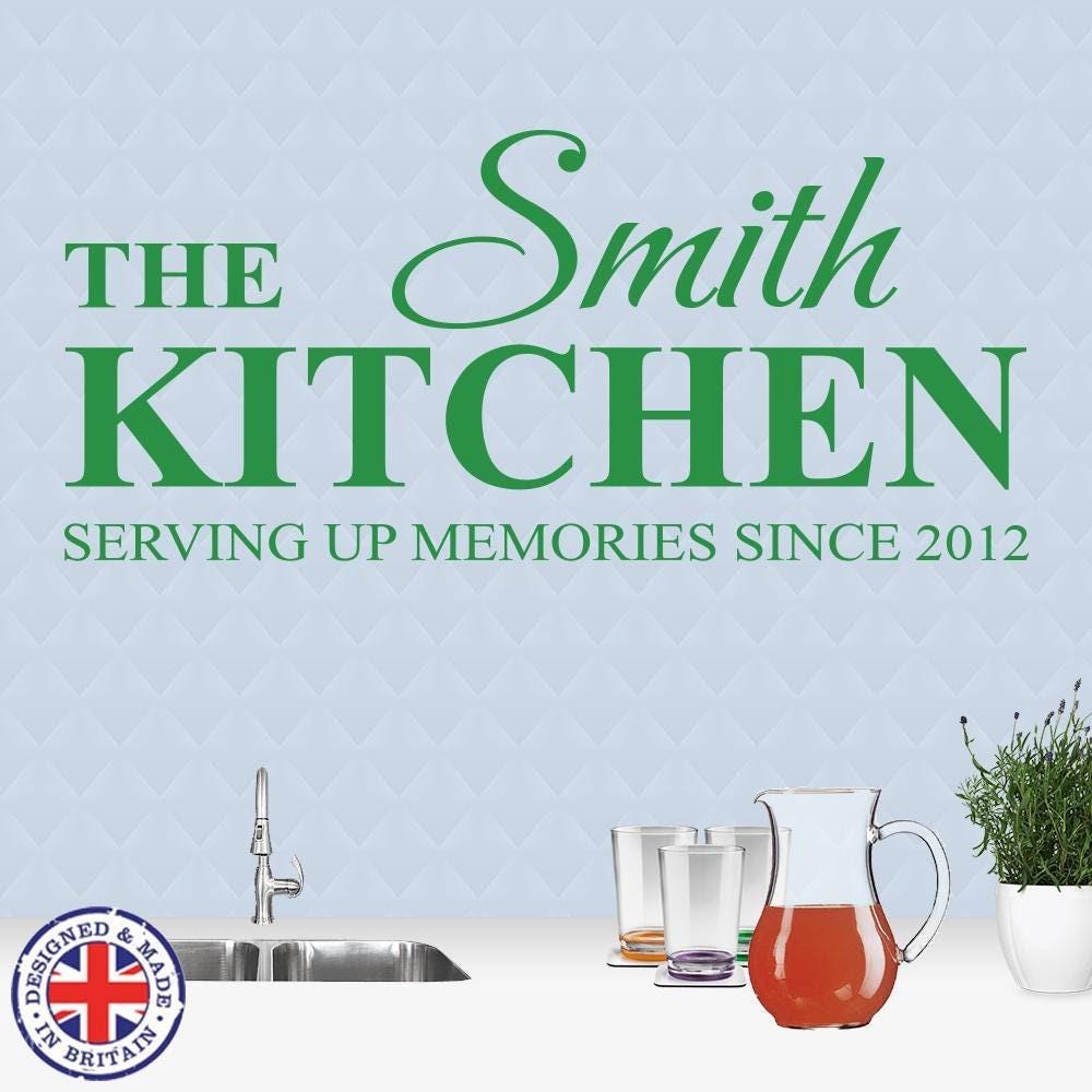 Personalised Custom Family Name Kitchen Home Wall Sticker Gift Vinyl Decal