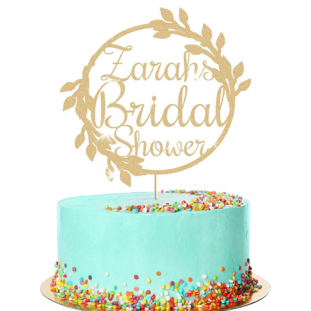 Customized Glitter Bridal Shower Cake Topper For Wedding Party Decoration