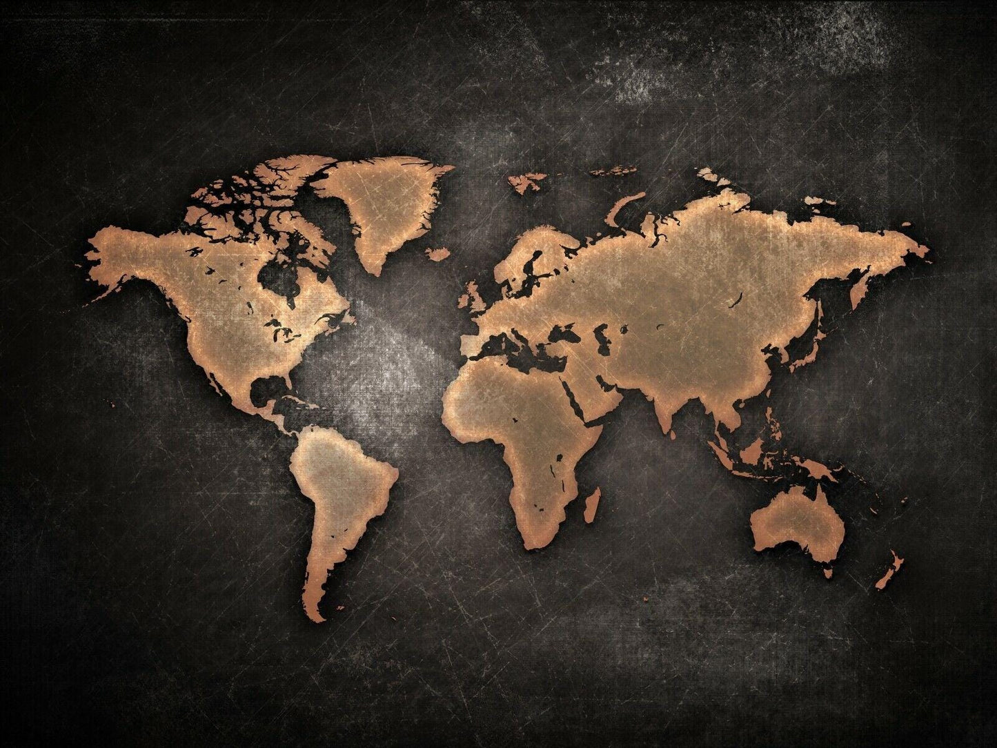 World Map Earth Giant Picture Art Poster Print Black - A5 A4 A3 A2 A1 A0 Sizes