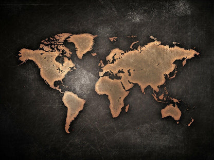 World Map Earth Giant Picture Art Poster Print Black - A5 A4 A3 A2 A1 A0 Sizes