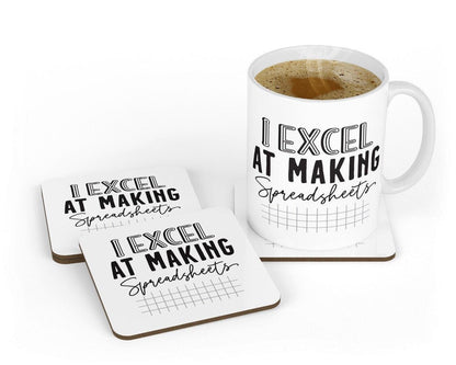 Accountant Coffee Mug Coaster Set I Excel At Spreadsheets Book Keeping Analyst