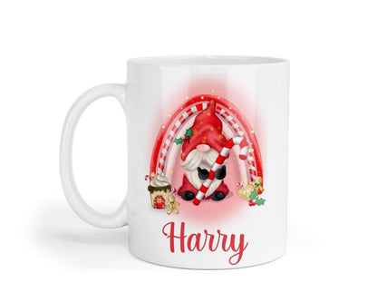 Personalised Red Gonk Mug & Coaster Set Custom Name Secret Santa Ceramic Mug Gift