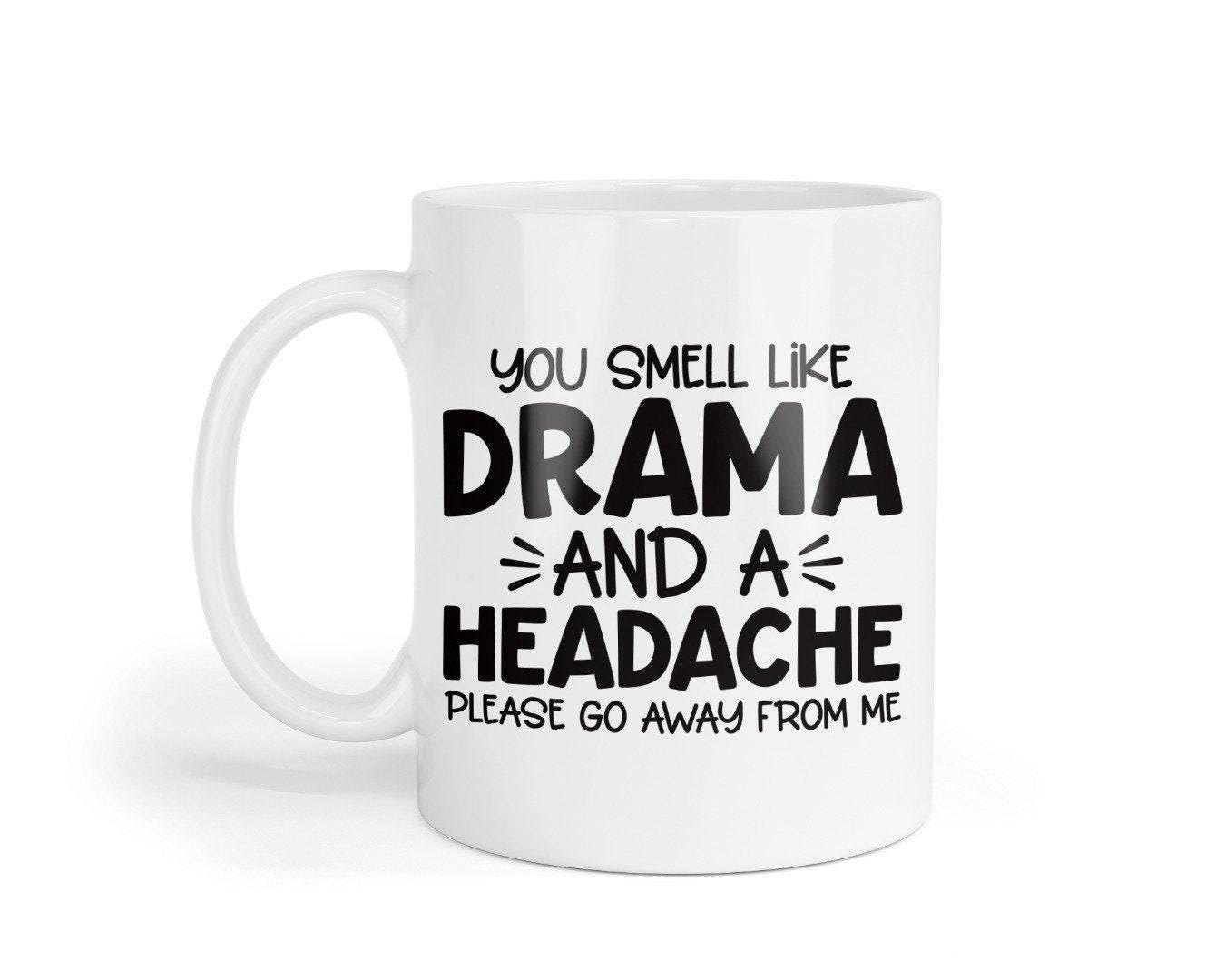 You Smell Like Drama Mug Coaster Gift Set Teacher Tea Cup Office Workspace Funny Receptionist Helpdesk Coffee Mug Set