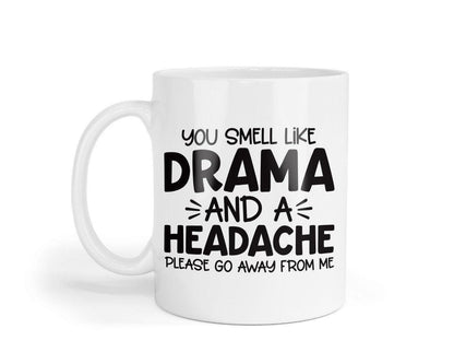 You Smell Like Drama Mug Coaster Gift Set Teacher Tea Cup Office Workspace Funny Receptionist Helpdesk Coffee Mug Set