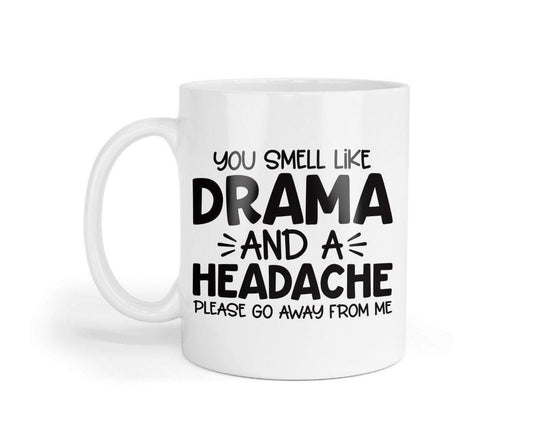 You Smell Like Drama Mug Coaster Gift Set Teacher Tea Cup Office Workspace Funny Receptionist Helpdesk Coffee Mug Set