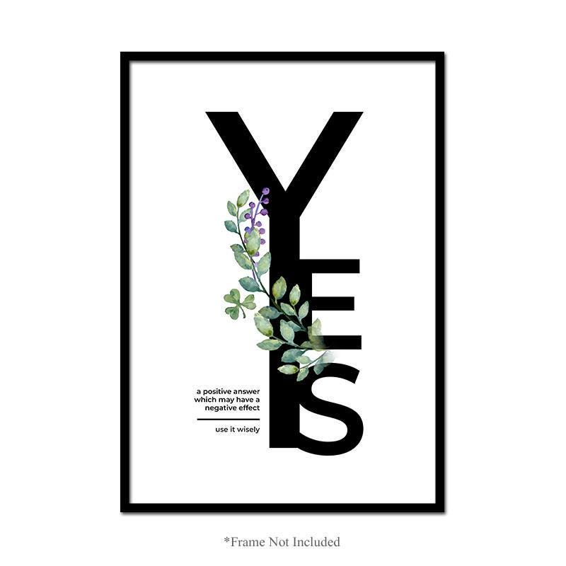 Positive Answer Negative Effect Wall Poster Motivational Home Print Decor A1 A2