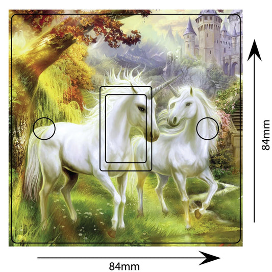Fantasy Unicorn Paradise Light Switch Sticker Cover Vinyl Skin Wall Decal