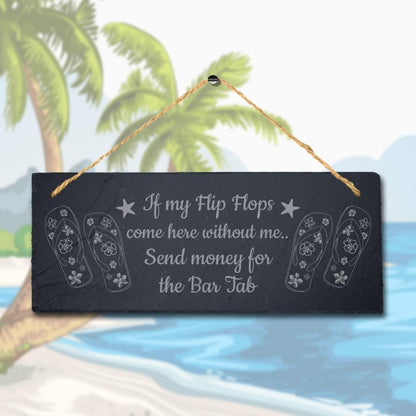Flip Flop Slate Sign: Beach Bar Decor