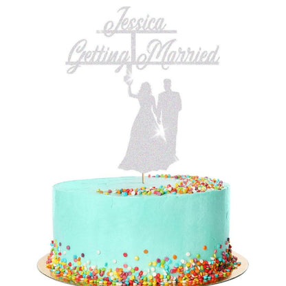 Glitter Bridal Shower Cake Topper Personalised Decor For Wedding Celebration
