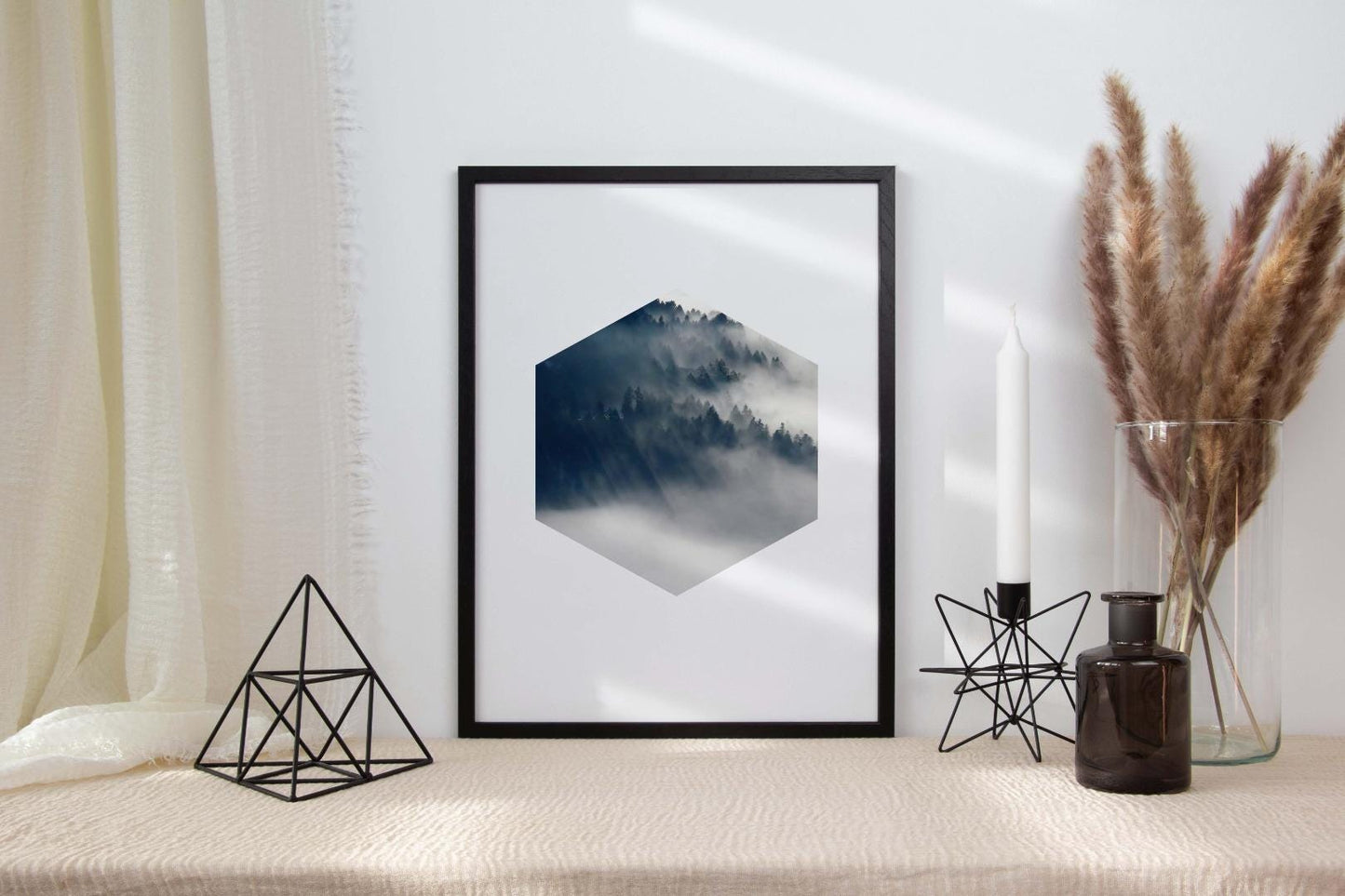 Forest Tree Fog Bedroom Woodland Minimalist Wall Art Home Decor Print Poster