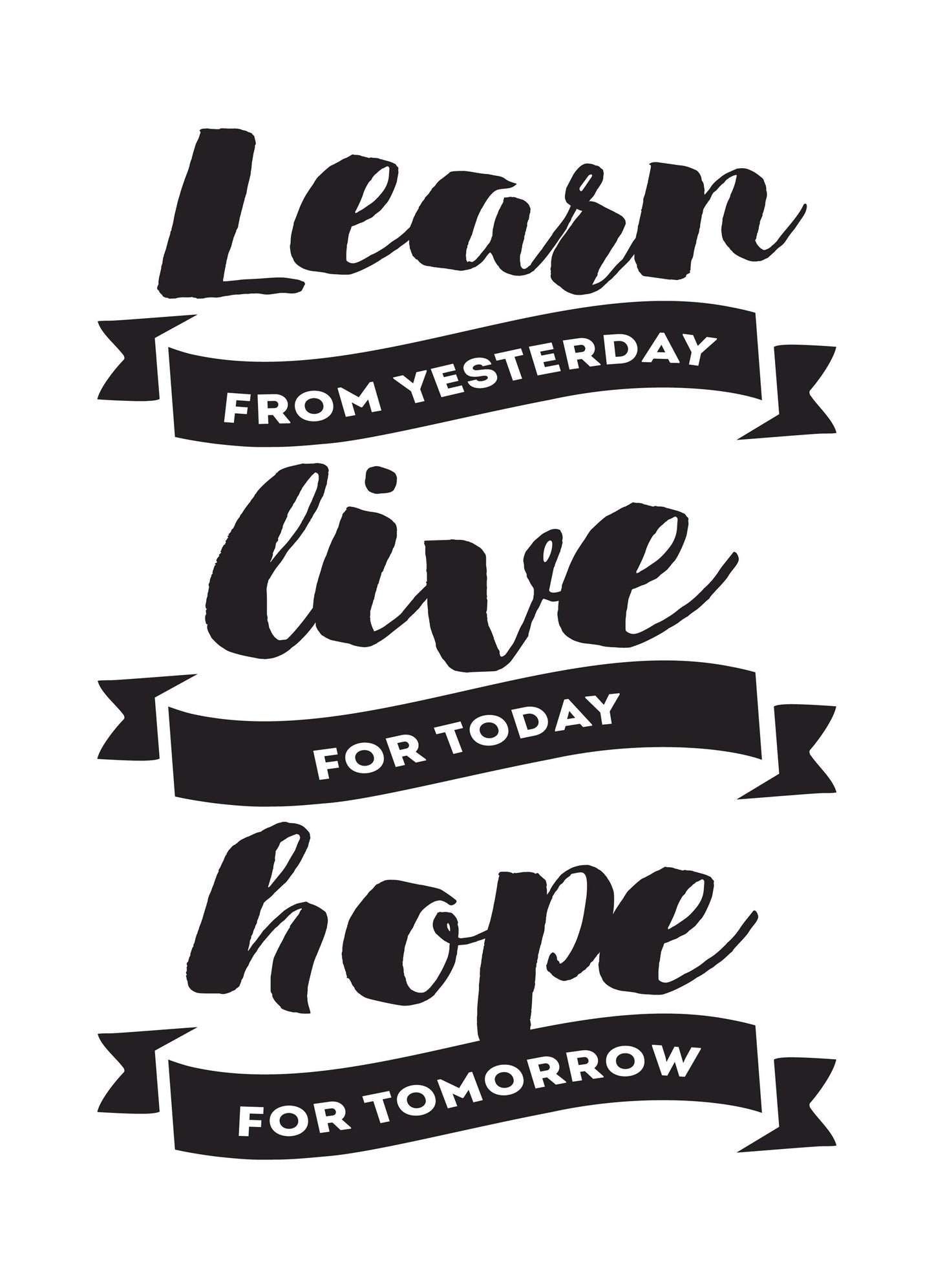 Learn Live Hope Inspirational Positive Thoughts Quote Hope Poster Print Wall