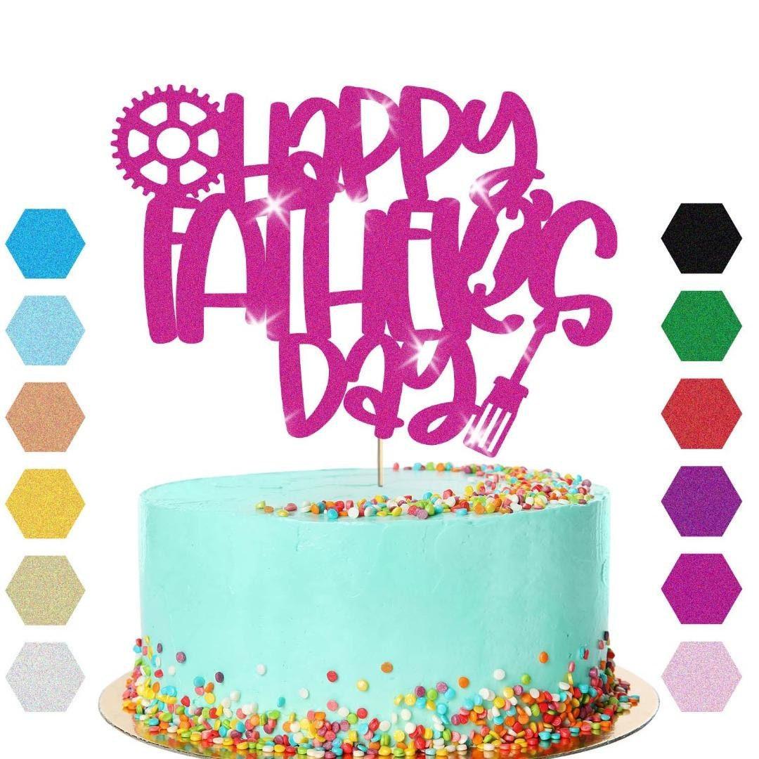 Happy Fathers Day Cake Topper Super Dad Daddy Men Party Glitter Cake Decoration