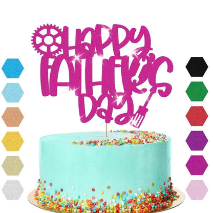 Happy Fathers Day Cake Topper Super Dad Daddy Men Party Glitter Cake Decoration