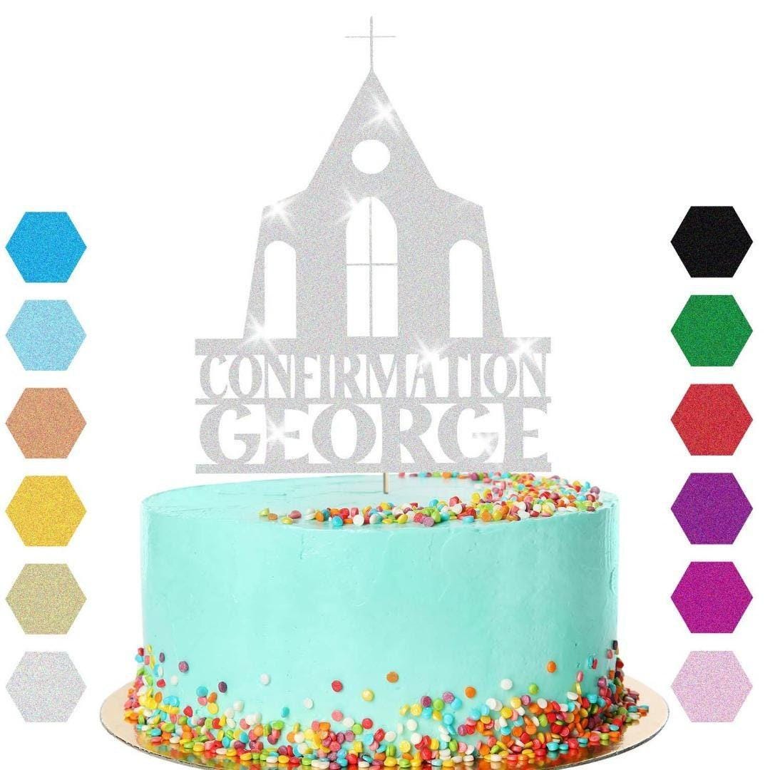 Personalised Church Confirmation Cake Topper Congratulation Birthday Cake Any Name
