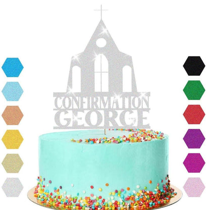 Personalised Church Confirmation Cake Topper Congratulation Birthday Cake Any Name