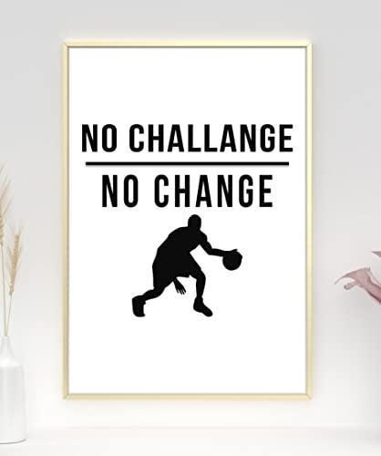 No Challange No Change Inspirational Positive Thoughts Quote Poster Print Wall