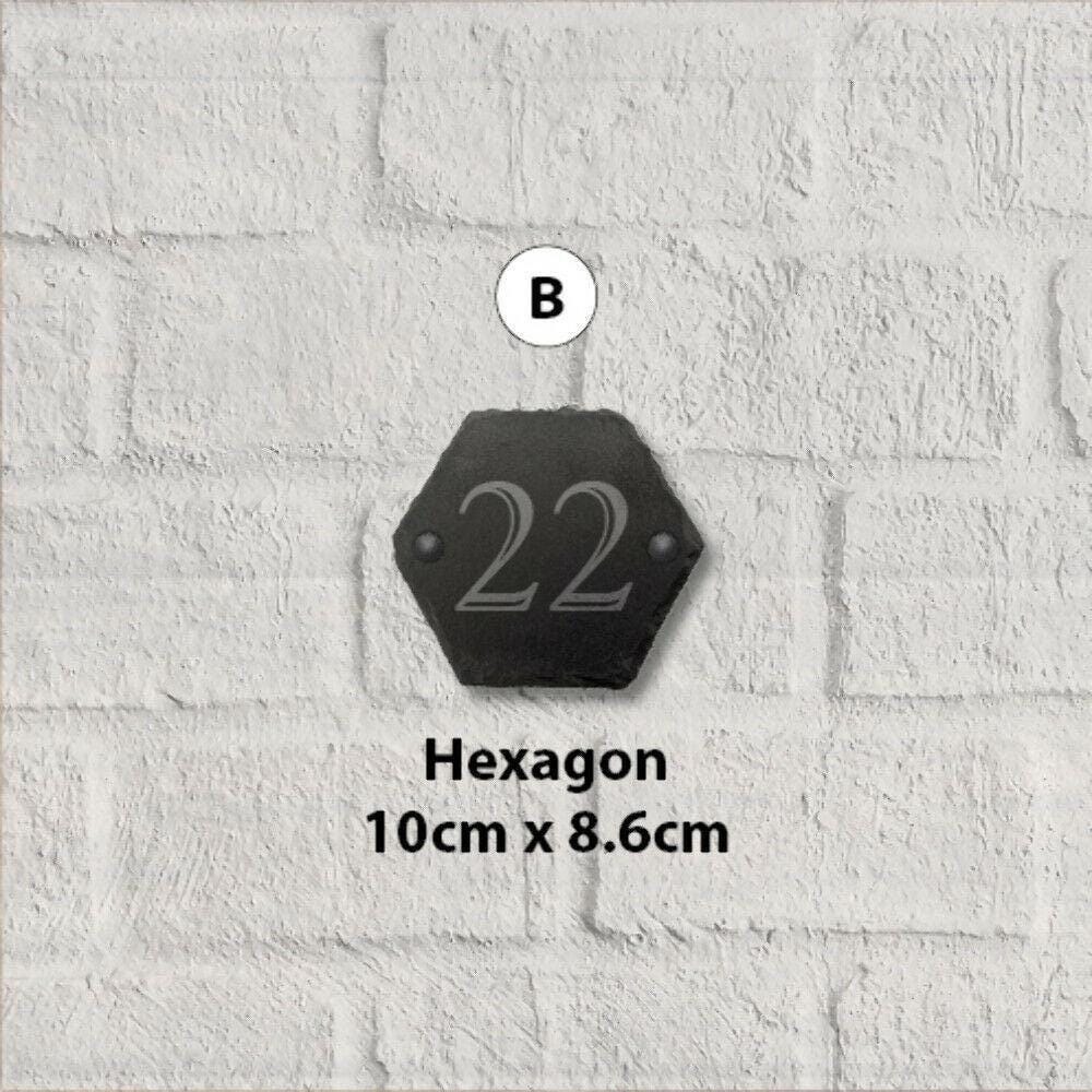10cm Slate Personalised Door Number House Gate Sign Plaque Plate All Shapes