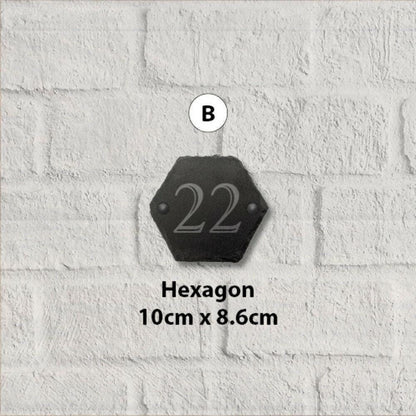 10cm Slate Personalised Door Number House Gate Sign Plaque Plate All Shapes