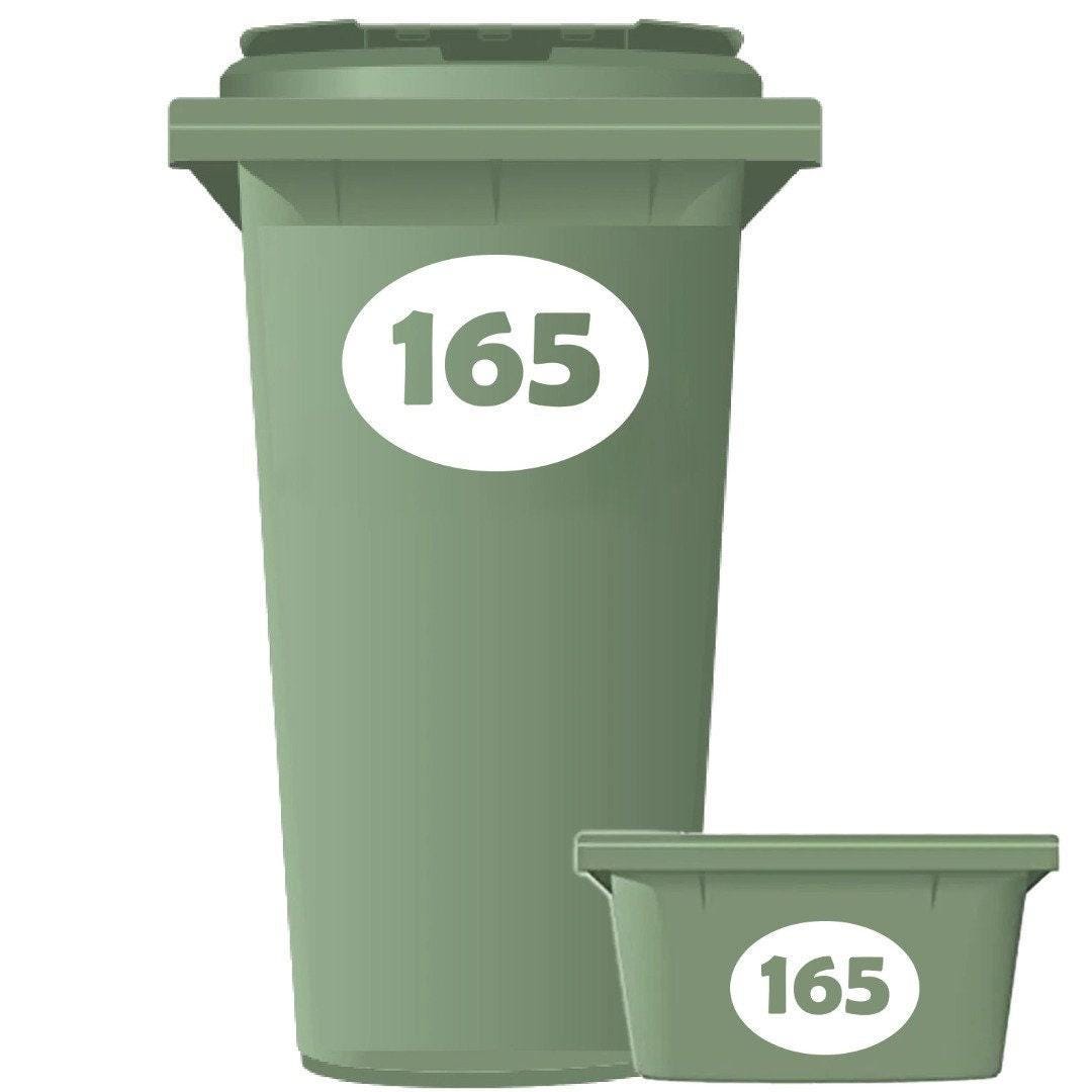 Personalised Oval Wheelie Bin Sticker: Custom Number Vinyl Decal