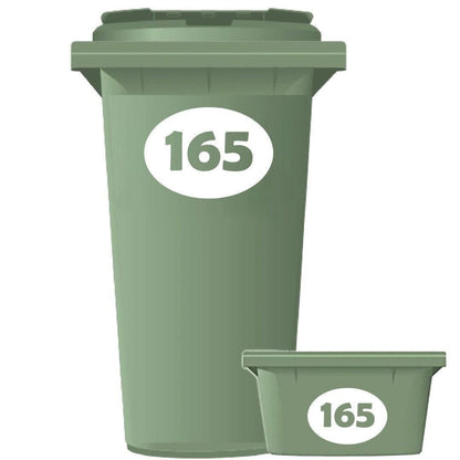 Personalised Oval Wheelie Bin Sticker: Custom Number Vinyl Decal