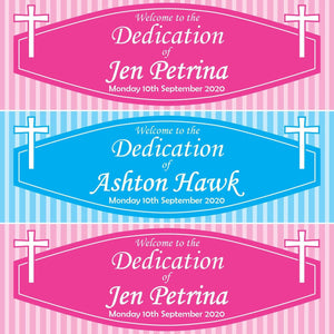 2 Personalised Welcome To The Dedication Celebration Banners Decoration Posters