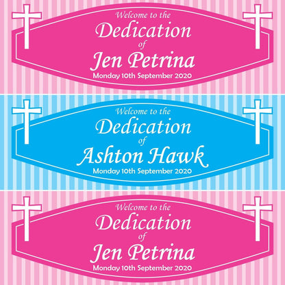 2 Personalised Welcome To The Dedication Celebration Banners Decoration Posters