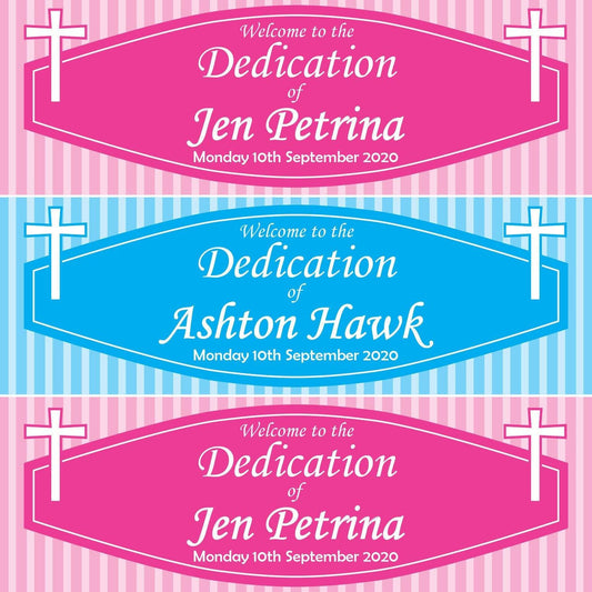 2 Personalised Welcome To The Dedication Celebration Banners Decoration Posters