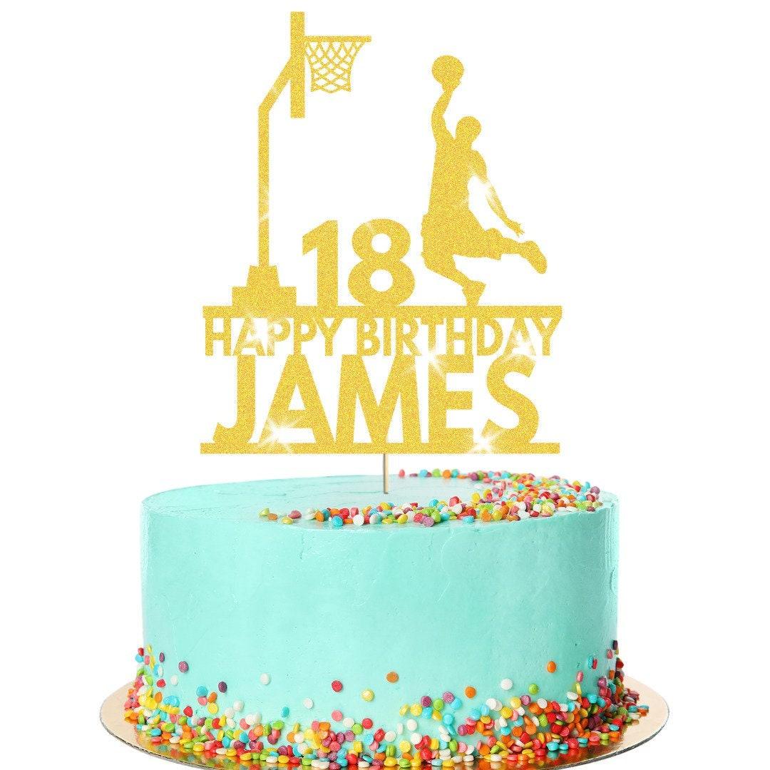 Personalised Basketball Birthday Cake Topper - Custom Sports Party Decoration