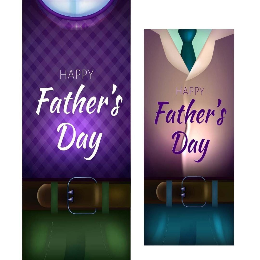 2x Happy Fathers Day Banner Bunting Daddy Dad Party Door Decoration Posters