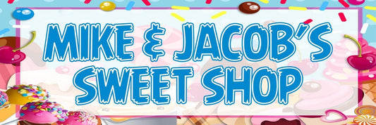 2 Personalised Sweet Shop Birthday Party Celebration Banners Decoration Posters