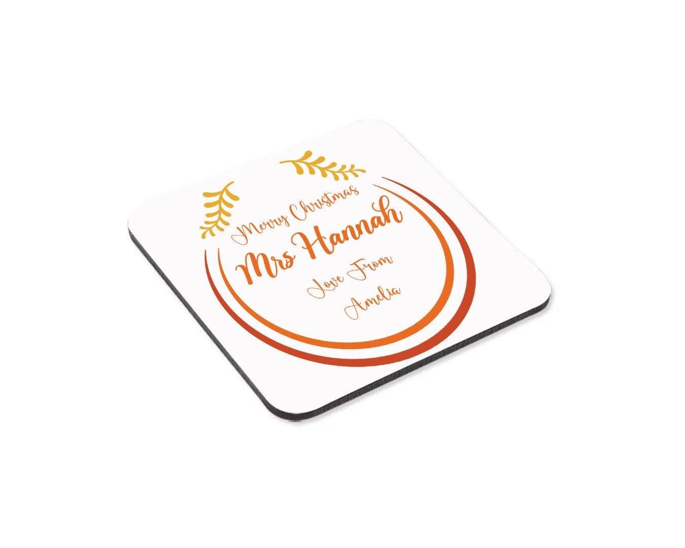 Personalised Teacher Appreciation Mug & Coaster Set For Teaching Assistant Custom Name Nursery Gift