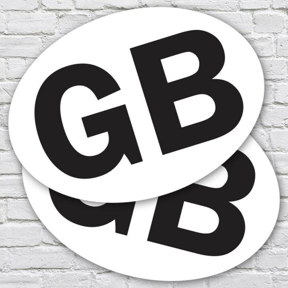 2 X GB Car Stickers: Oval Euro Vinyl Decal