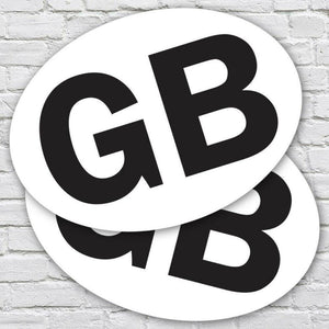 2 X GB Car Stickers: Oval Euro Vinyl Decal