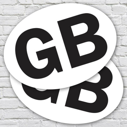 2 X GB Car Stickers: Oval Euro Vinyl Decal