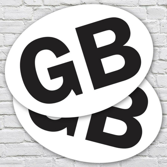 2 X GB Car Stickers: Oval Euro Vinyl Decal