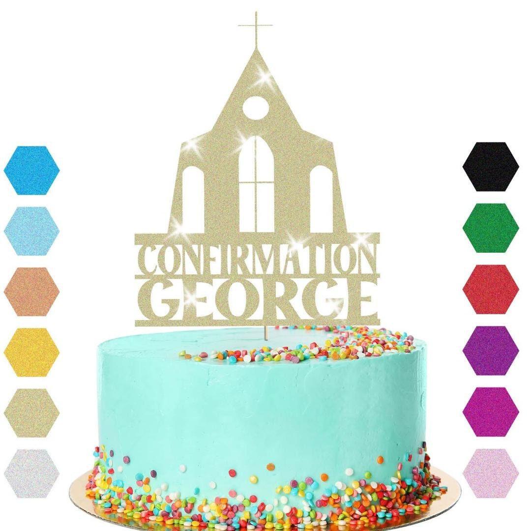 Personalised Church Confirmation Cake Topper Congratulation Birthday Cake Any Name