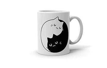 Yin Yang Cats Mug: Novelty Coffee Tea Cup - Gift for Cat Lovers