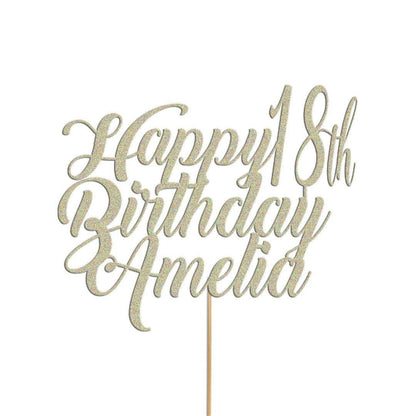 Personalised Cake Topper Any Custom & Text Birthday Wedding Glitter Decoration